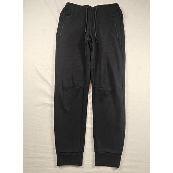 Uniqlo Pants Mens Small Black Joggers Athletic Tapered Sweatpants Zip Pockets - Picture 1 of 5